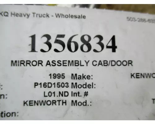 KENWORTH T800 MIRROR ASSEMBLY CABDOOR