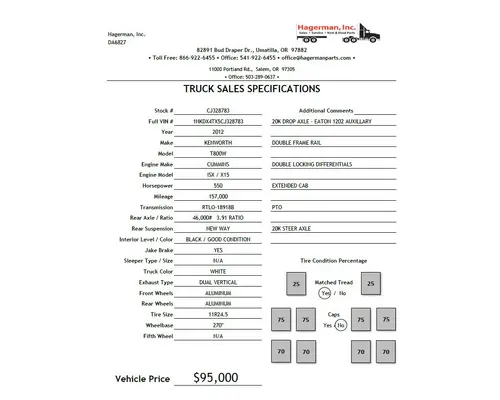 KENWORTH T800 VEHICLE FOR SALE