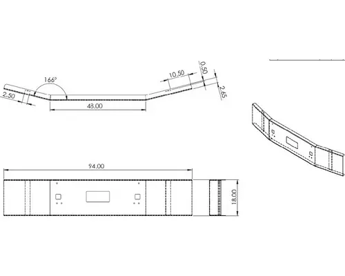 KENWORTH T880 BUMPER ASSEMBLY, FRONT