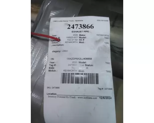 KENWORTH T880 EXHAUST PIPE