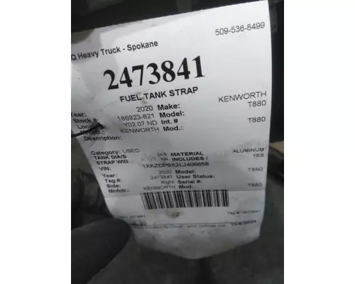 KENWORTH T880 FUEL TANK STRAP