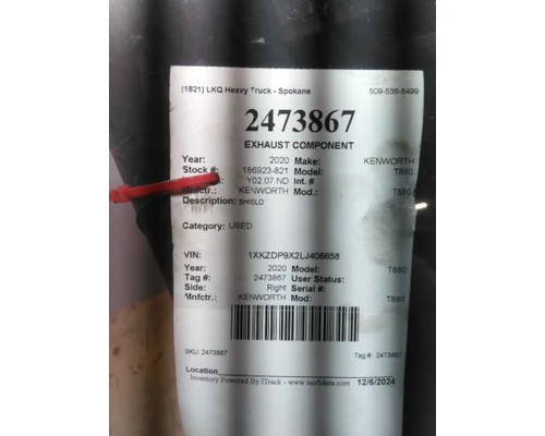 KENWORTH T880 MUFFLER SHIELD