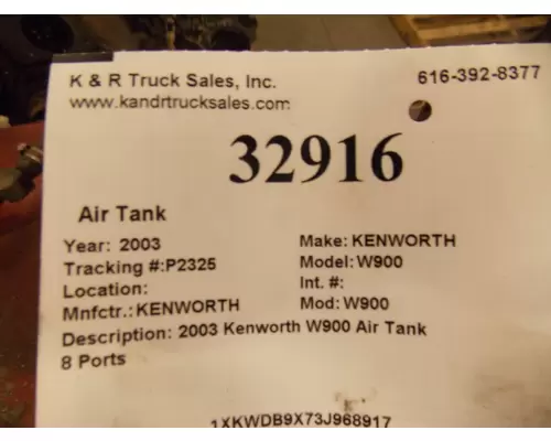 KENWORTH W900 Air Tank