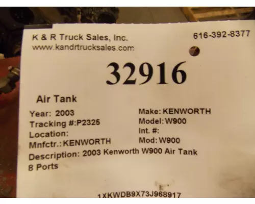 KENWORTH W900 Air Tanks and Brackets