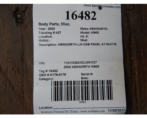 KENWORTH W900 Body Parts, Misc.