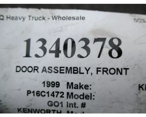 KENWORTH W900 DOOR ASSEMBLY, FRONT