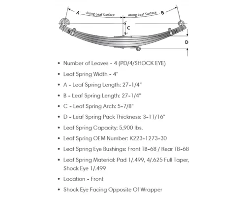 KENWORTH W900 Leaf Spring, Front