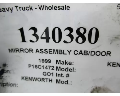 KENWORTH W900 MIRROR ASSEMBLY CABDOOR