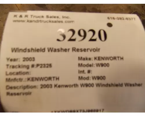 KENWORTH W900 Reservoir - Windshield Washer