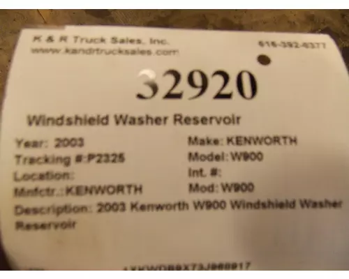 KENWORTH W900 Windshield Washer Reservoir