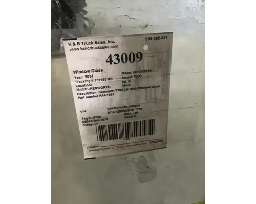 KENWORTH  Door Glass, Front