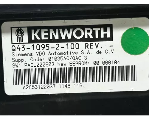 KENWORTH  Instrument Cluster