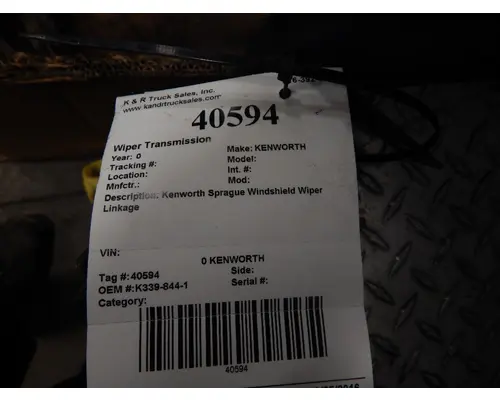 KENWORTH  Wiper Transmission