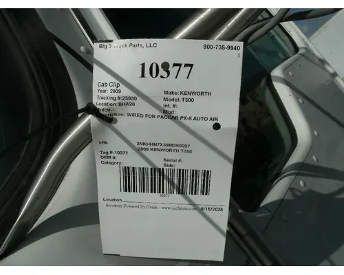Cab KENWORTH T300 Big 3 Truck Parts, LLC
