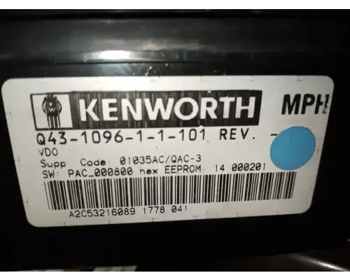 Kenworth T600 Instrument Cluster