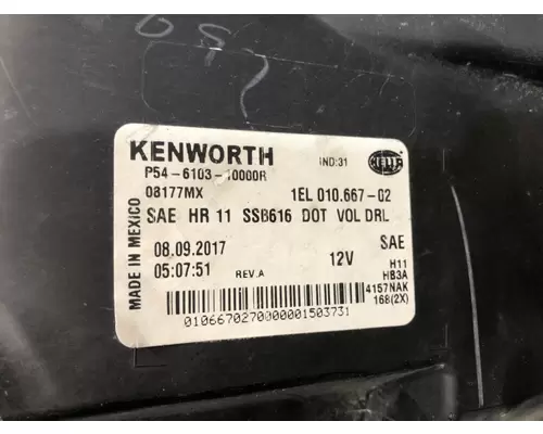 Kenworth T660 Headlamp Assembly