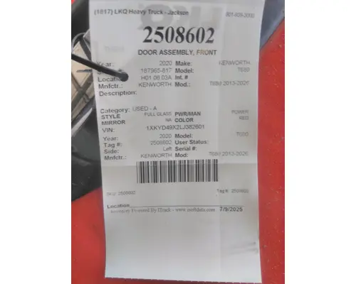 Door Assembly, Front KENWORTH T680 2013-2026 LKQ Plunks Truck Parts And Equipment - Jackson