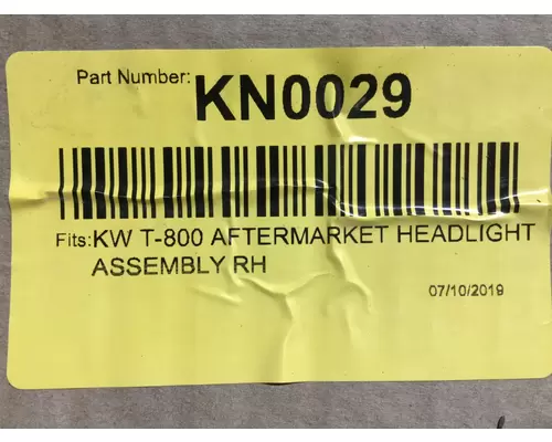Kenworth T800 Headlamp Assembly