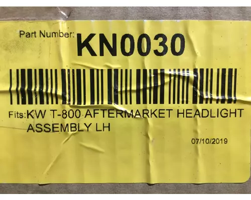 Kenworth T800 Headlamp Assembly