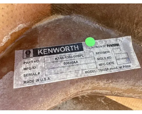 Hood KENWORTH T800 Dutchers Inc   Heavy Truck Div  Ny