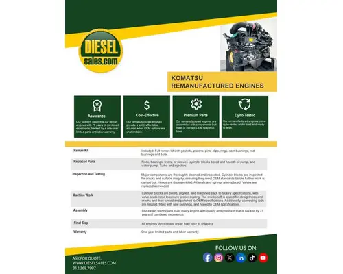 Komatsu SAA6D170E-5 Engine Assembly