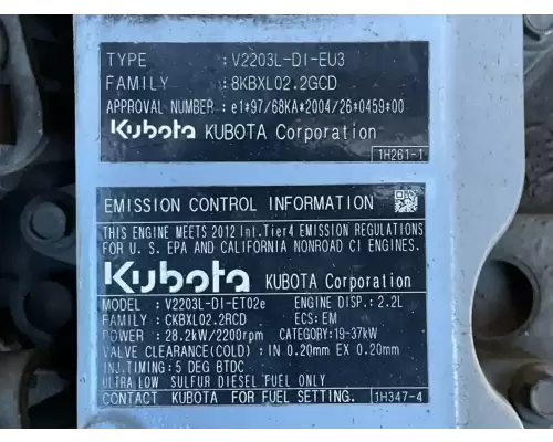 Kubota V2203 Engine Assembly