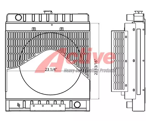 Kubota V3600 Low Fan Radiator