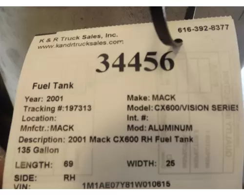 MACK ALUMINUM Fuel Tank