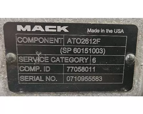 MACK ATO2612F TransmissionTransaxle Assembly