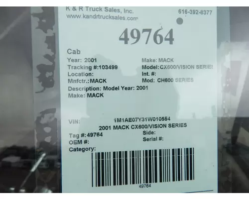 MACK CH600 SERIES  CAB