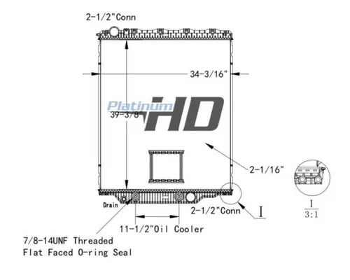 MACK CH613 RADIATOR ASSEMBLY