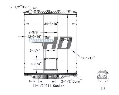 MACK CH613 RADIATOR ASSEMBLY