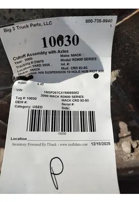 MACK CRD 92-93 Cutoff Assembly with Axles