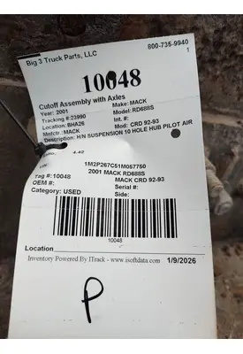 MACK CRD 92-93 Cutoff Assembly with Axles