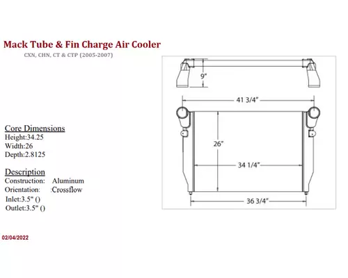 MACK CT/CTP Series Radiator