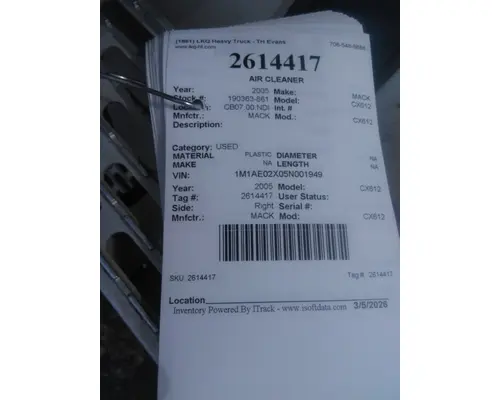 MACK CX612 AIR CLEANER