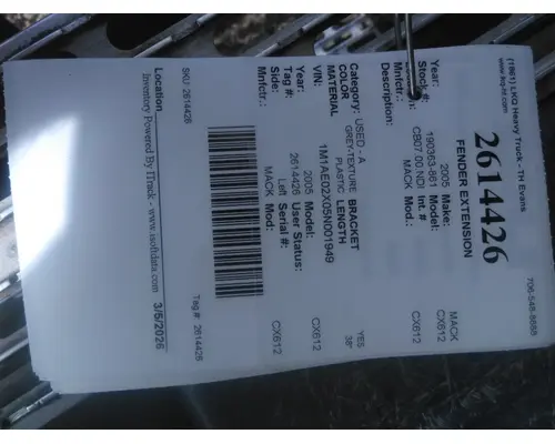 MACK CX612 FENDER EXTENSION