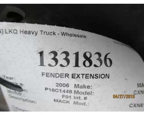 MACK CXN612 FENDER EXTENSION