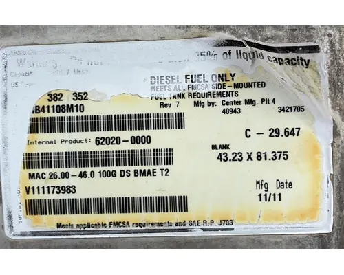 MACK CXN613 2005-2007 FUEL TANK