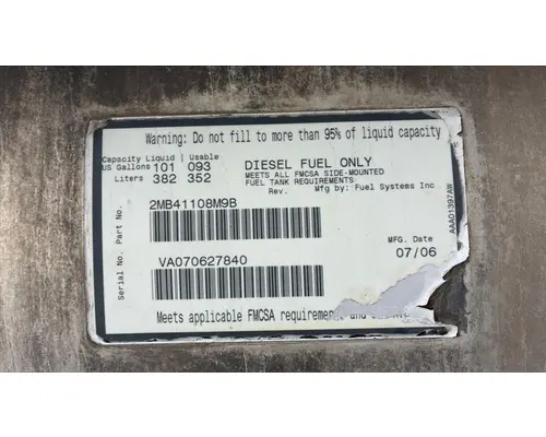 MACK CXN613 2005-2007 FUEL TANK