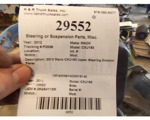 MACK CXU163 Steering or Suspension Parts, Misc.