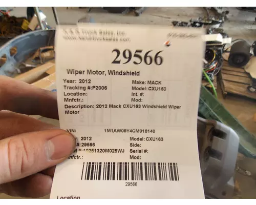 MACK CXU163 Wiper Motor, Windshield