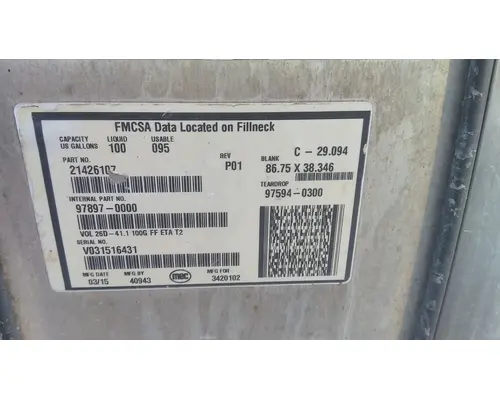MACK CXU612 2008-2018 FUEL TANK