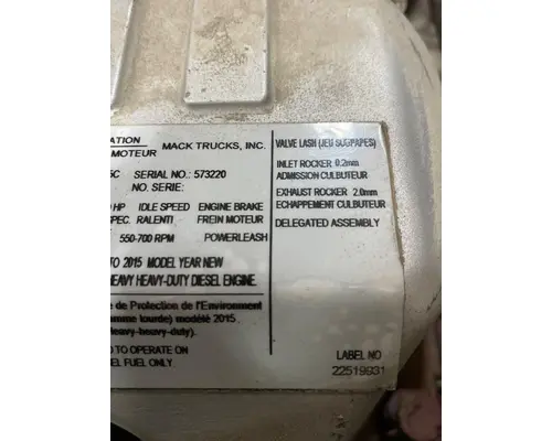 MACK CXU612 Engine Assembly