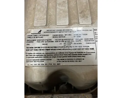 MACK CXU612 Engine Assembly