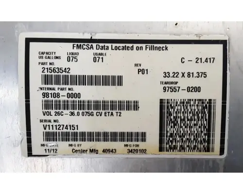 MACK CXU612 Fuel Tank