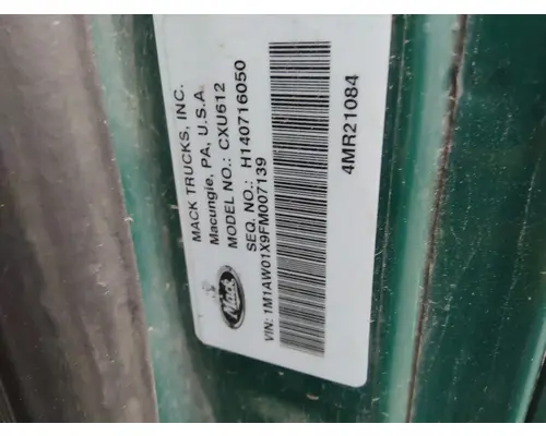 MACK CXU612 WHOLE TRUCK FOR RESALE