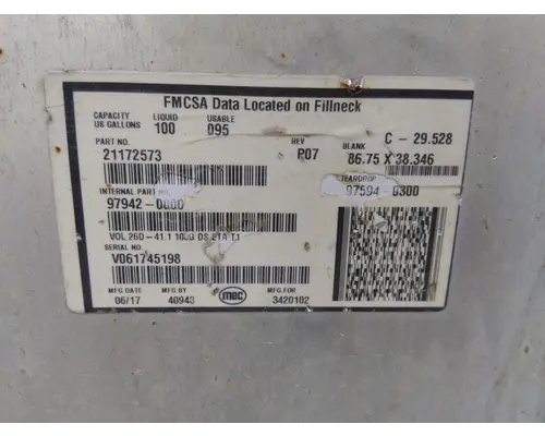 MACK CXU613 2008-2018 FUEL TANK