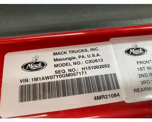 MACK CXU613 Complete Vehicle