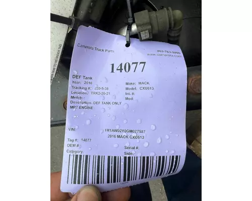 MACK CXU613 DEF Tank